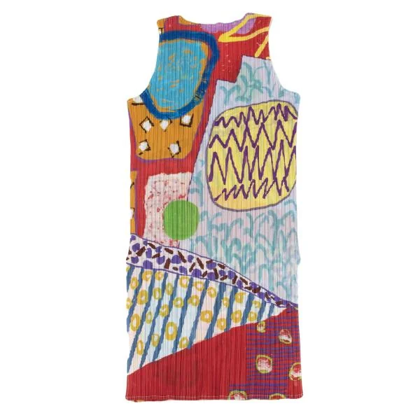 PLEATS PLEASE Graphic Print Long Sleeveless Top & Pants K-151926_009