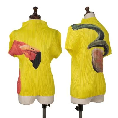 PLEATS PLEASE Animal Print Hight Neck T shirt