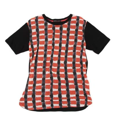 TSUMORI CHISATO Cotton Front Paint Check T Shirt
