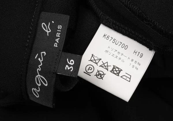 アニエスベーagnes b. フロントスリットハーフパンツ 黒36 K-152094_015