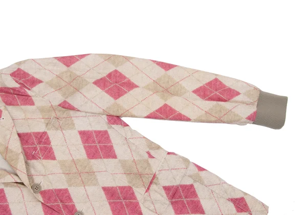 COMME des GARCONS HOMME PLUS Cotton Argyle Knit Transfer Printed Jacket K-152162_008