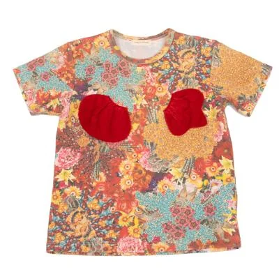COMME des GARCONS Velour Patch Design Floral Print T shirt