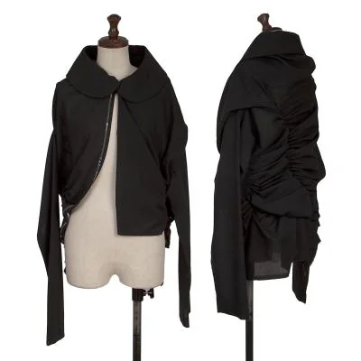 COMME des GARCONS Back Gather Design Round Collar Asymmetry Jacket