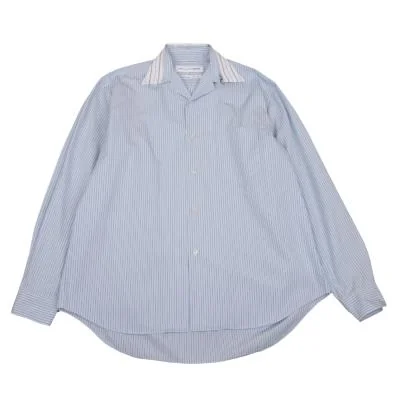 COMME des GARCONS SHIRT Zip Collar Design Stripe Shirt