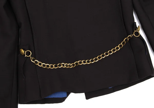 ジャンポールゴルチエ ファムJean Paul GAULTIER FEMME ウール金ボタンナポレオンジャケット 焦げ茶40 K-152248_014