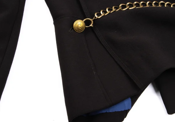 ジャンポールゴルチエ ファムJean Paul GAULTIER FEMME ウール金ボタンナポレオンジャケット 焦げ茶40 K-152248_015