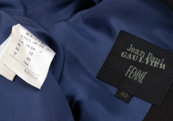 ジャンポールゴルチエ ファムJean Paul GAULTIER FEMME ウールタック折り返しテーパードパンツ 焦げ茶40 K-152249_012
