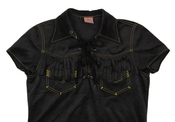 GAULTIER JEAN'S Stitch Fringe Lace Up Tops K-152256_003