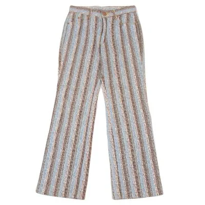 GAULTIER JEAN'S Ancient Character Printed Stripe Pants