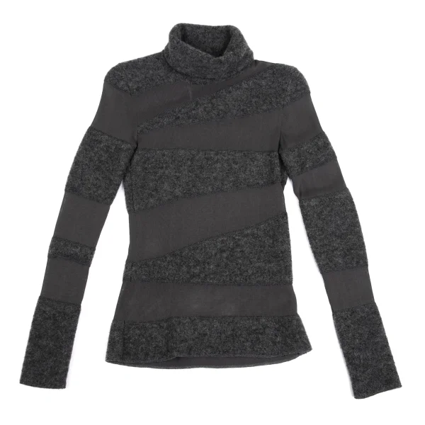 Alexander McQUEEN Mesh Switching Turtle Neck Knit Sweater K-152274_002