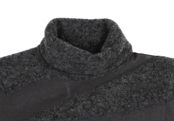 Alexander McQUEEN Mesh Switching Turtle Neck Knit Sweater K-152274_004
