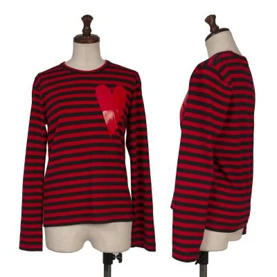 COMME des GARCONS Heart Printed Stripe T Shirt