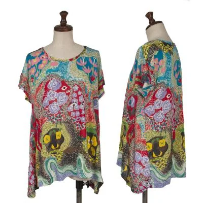 TSUMORI CHISATO Graphic Floral Printed Flare T-shirt
