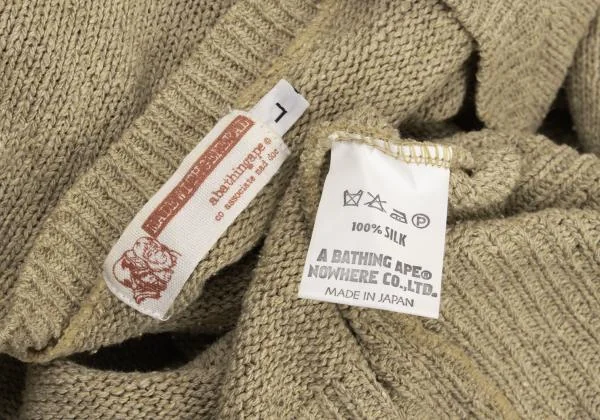 A BATHING APE Silk Crewneck Knit Sweater K-152384_014