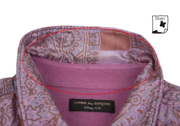 COMME des GARCONS HOMME PLUS Silk Wool Paisley Printed Shirt K-152453_004