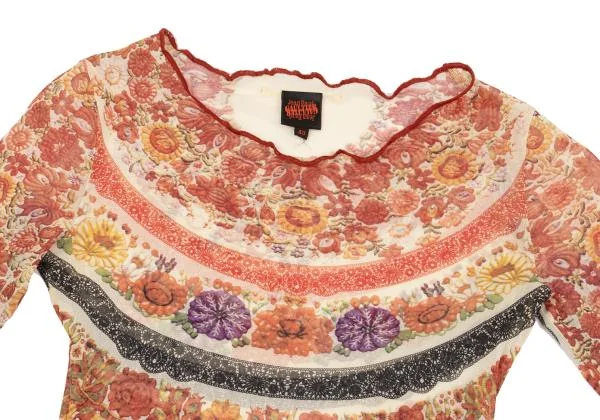 Jean Paul GAULTIER  Floral Lace Print Mesh T shirt K-152532_003