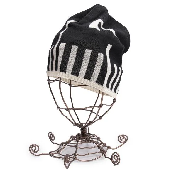 Jean Paul GAULTIER FOR SEPT PREMIERES Measure Jacquard Knit Cap Black  K-152549_001