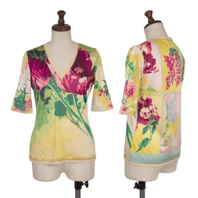 Jean Paul GAULTIER FEMME Lace Switching Floral Printed T Shirt