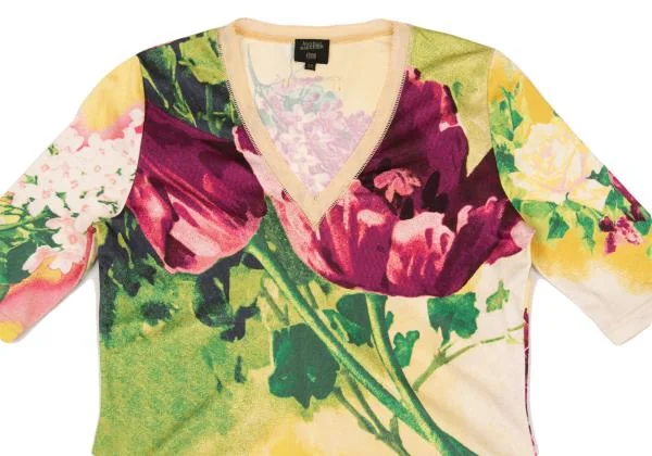 Jean Paul GAULTIER FEMME Lace Switching Floral Printed T Shirt K-152601_003
