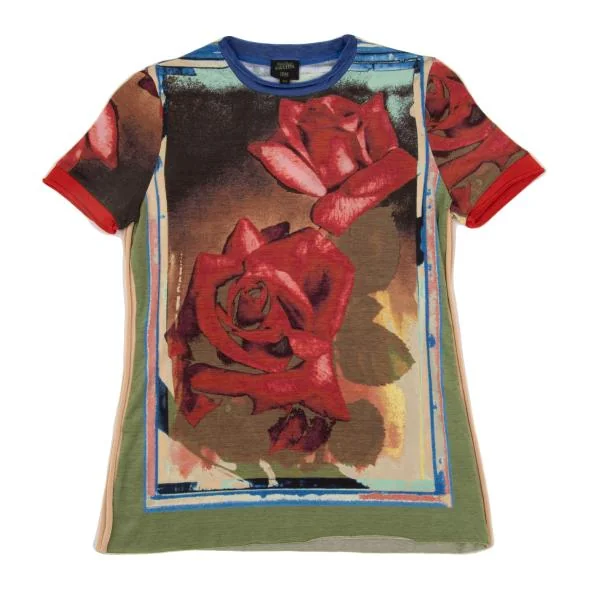 Jean Paul GAULTIER FEMME Rose Printed Nylon T Shirt K-152603_002