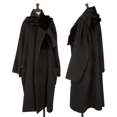 COMME des GARCONS Lapel Design Wool Cashmere Buttonless Coat