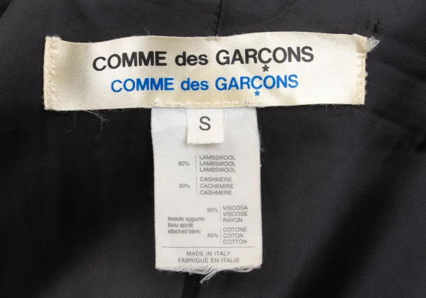 COMME des GARCONS Lapel Design Wool Cashmere Buttonless Coat K-152626_019