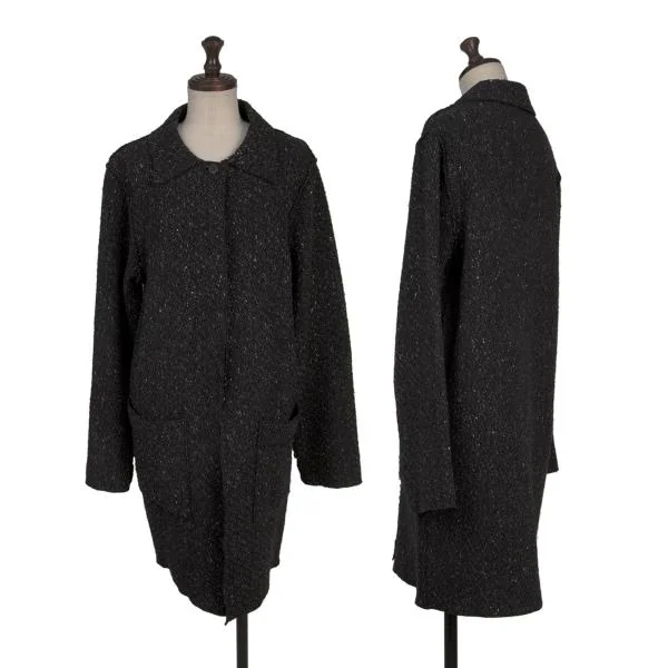 JEAN COLONNA Tweed Out Seam Collar Coat Charcoal S K-152664_001