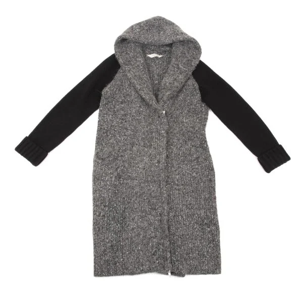 TORAZZO DONNA Sleeve Switching Knit Hoodie Coat K-152729_002