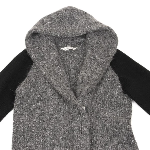TORAZZO DONNA Sleeve Switching Knit Hoodie Coat K-152729_003