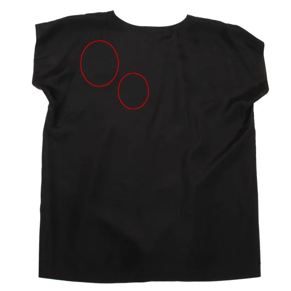 イッセイミヤケISSEY MIYAKE シルクキュプラTシャツ 黒M K-152735_007