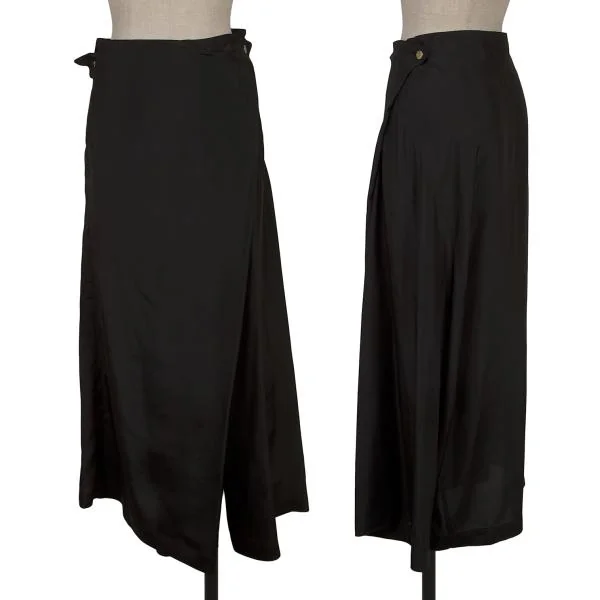 イッセイミヤケISSEY MIYAKE シルクキュプラセットアップ 黒M K-152737_010