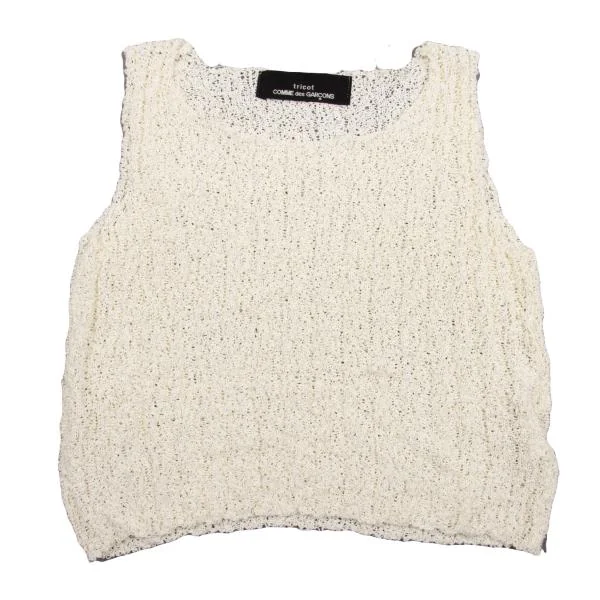 tricot COMME des GARCONS Acrylic Low Gauge Knit Tank Top Cream S-M K-152749_001
