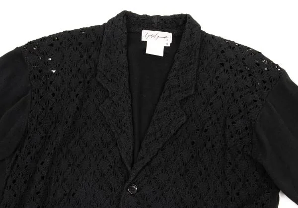 Yohji Yamamoto FEMME Design Weave Switching Knit Jacket K-152779_003