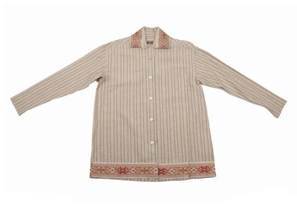 ROMEO GIGLI Cotton Jacquard Taping Design Striped Shirt K-152796_002