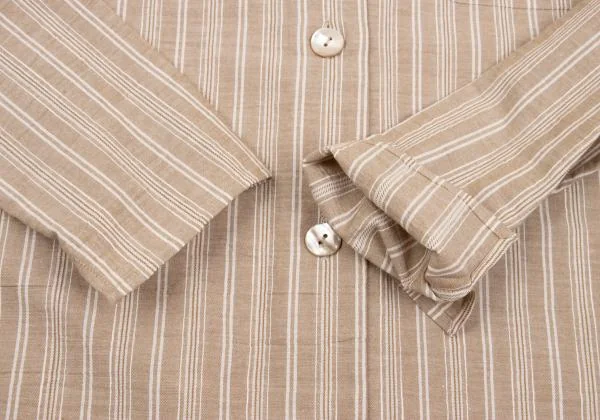 ROMEO GIGLI Cotton Jacquard Taping Design Striped Shirt K-152796_007