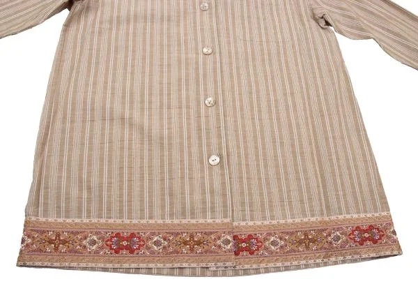 ROMEO GIGLI Cotton Jacquard Taping Design Striped Shirt K-152796_008