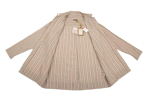 ROMEO GIGLI Cotton Jacquard Taping Design Striped Shirt K-152796_011