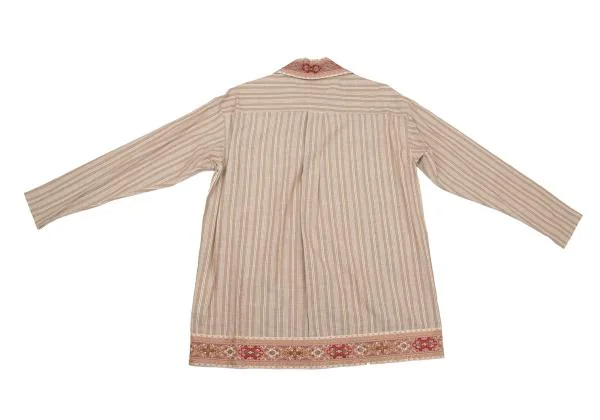 ROMEO GIGLI Cotton Jacquard Taping Design Striped Shirt K-152796_012