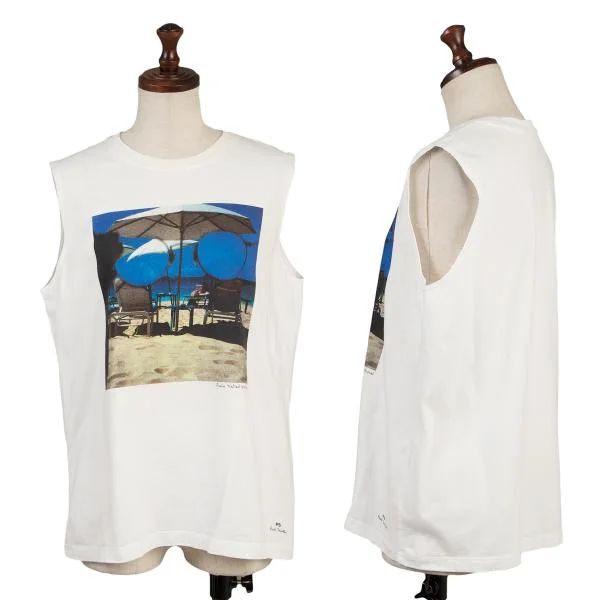 Paul Smith PS Beach Photo Printed Tank Top White M K-152806_001