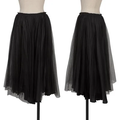 COMME des GARCONS Tulle Layered Satin Pleats Skirt