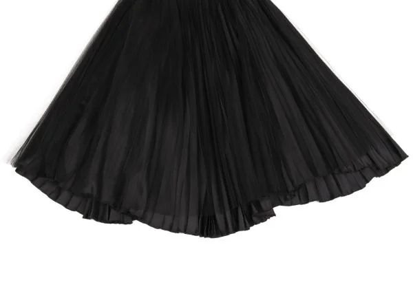 COMME des GARCONS Tulle Layered Satin Pleats Skirt K-152833_004
