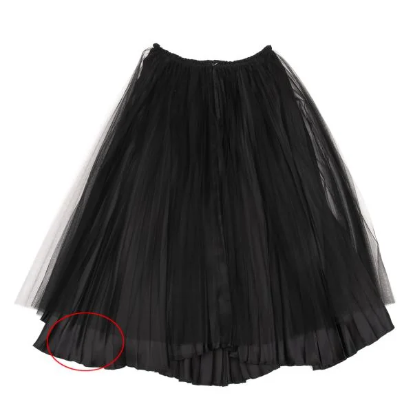 COMME des GARCONS Tulle Layered Satin Pleats Skirt K-152833_007