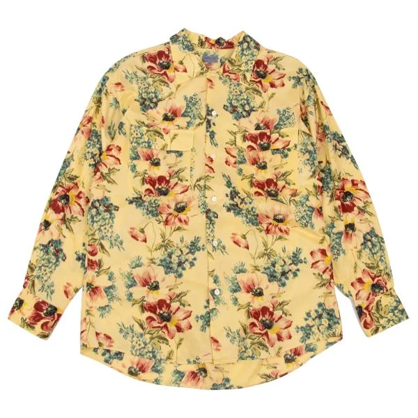 KENZO Floral Printed Flap Pocket Shirt Yellow Free K-152842_001