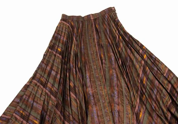 KENZO Hem Taping Pleated Stripe Flare Skirt K-152859_003