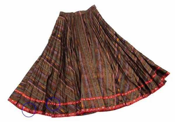 KENZO Hem Taping Pleated Stripe Flare Skirt K-152859_007