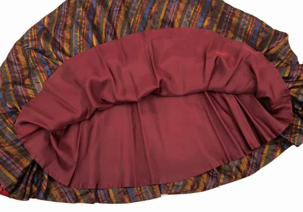 KENZO Hem Taping Pleated Stripe Flare Skirt K-152859_011