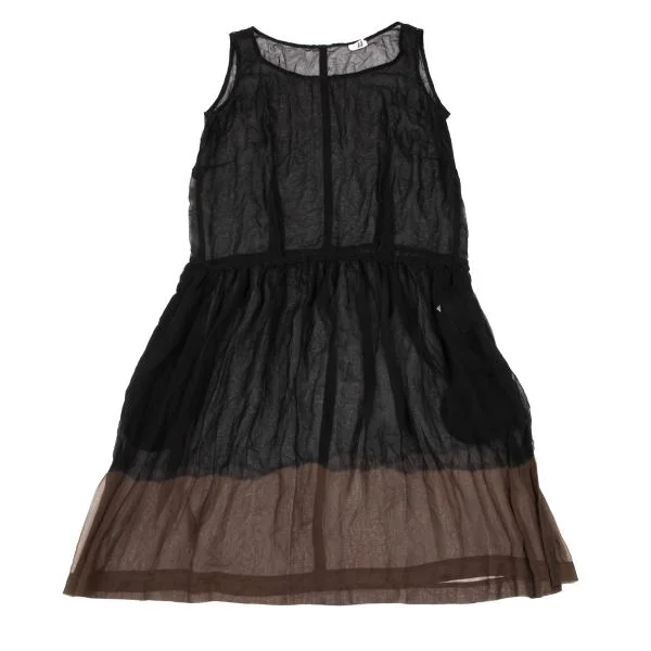 COMME des GARCONS Chiffon Hem Dyed Inside-out Sleeveless Dress K-153022_002