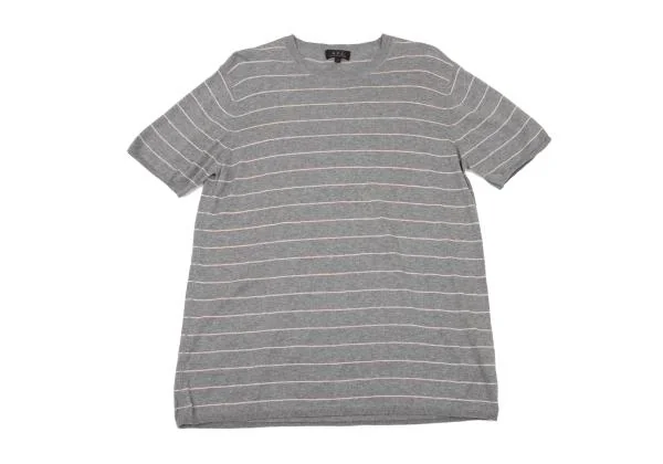 アーペーセーA.P.C. カシミア混ボーダーニットTシャツ グレー3 K-153047_002