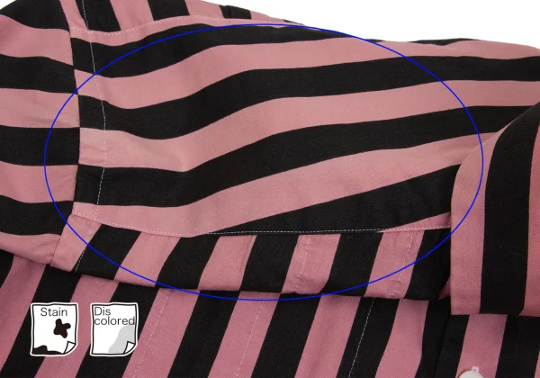 COMME des GARCONS HOMME PLUS Bold Striped Ruffle Lined Shirt K-153083_003