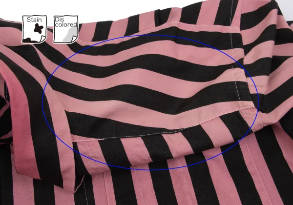 COMME des GARCONS HOMME PLUS Bold Striped Ruffle Lined Shirt K-153083_004